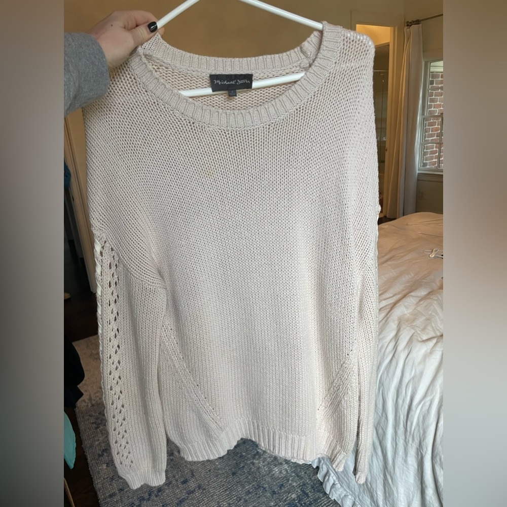 Micheal Stars Sweater with Sleeve Ribbon Detailing